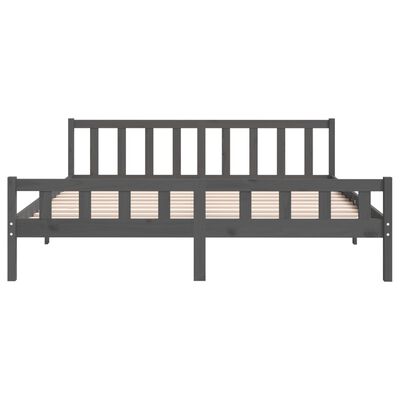 vidaXL Estructura de cama de madera maciza gris 160x200 cm