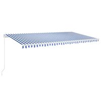 vidaXL Toldo manual retráctil con LED azul y blanco 600x350 cm