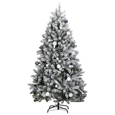 vidaXL Árbol de Navidad artificial con bisagras 300 LED y bolas 180 cm