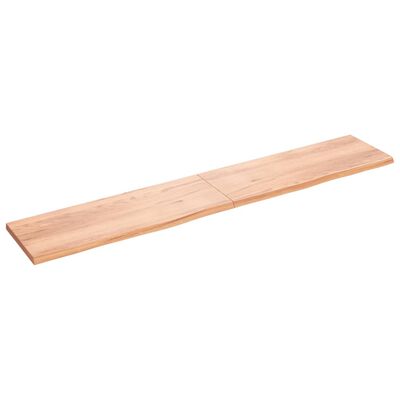 vidaXL Estante pared madera roble tratada marrón claro 220x40x(2-4) cm