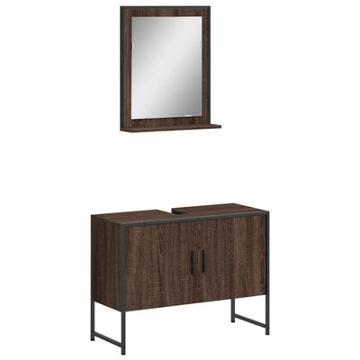 vidaXL Set de muebles de baño 2 pzas madera de ingeniería marrón roble