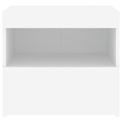 vidaXL Mesitas de noche con luces LED 2 unidades blanco 50x40x45 cm