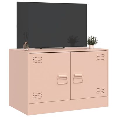 vidaXL Mueble para TV de acero rosa 67x39x44 cm