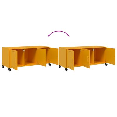 vidaXL Mueble de TV de acero amarillo mostaza 100,5x39x43,5 cm