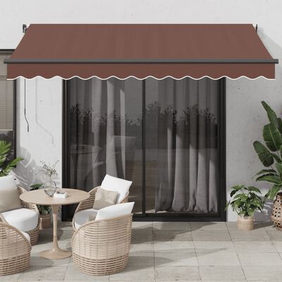 vidaXL Toldo retráctil manual marrón 350x250 cm