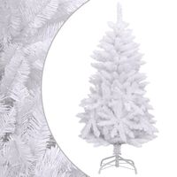 vidaXL Árbol de Navidad artificial con bisagras y soporte blanco 120cm