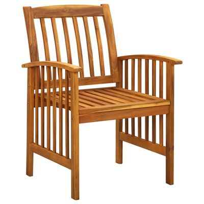 vidaXL Set comedor de jardín 5 pzas y cojines madera maciza de acacia