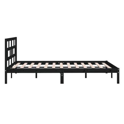 vidaXL Estructura de cama de madera maciza de pino negro 140x200 cm