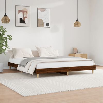 vidaXL Estructura de cama sin colchón madera marrón roble 140x200 cm