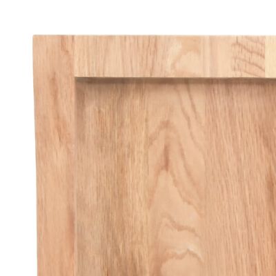 vidaXL Encimera baño madera maciza tratada marrón claro 100x40x(2-4)cm