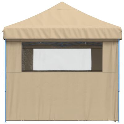 vidaXL Tienda de fiesta plegable Pop-Up con 4 paredes laterales beige