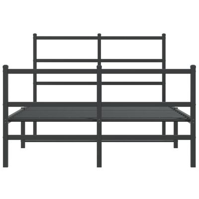 vidaXL Estructura cama sin colchón con estribo metal negro 120x190 cm