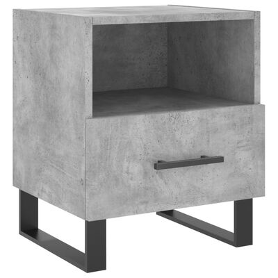 vidaXL Mesita de noche madera ingeniería gris hormigón 40x35x47,5 cm