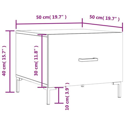 vidaXL Mesas de centro 2 uds madera ingeniería gris Sonoma 50x50x40 cm