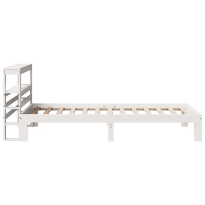 vidaXL Estructura de cama con cabecero madera pino blanco 75x190 cm