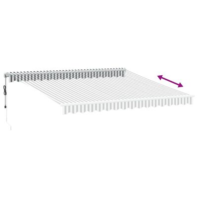 vidaXL Toldo retráctil automático luz LED antracita blanco 400x300cm