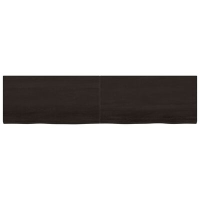 vidaXL Estante pared madera roble tratada marrón oscuro 200x50x(2-4)cm