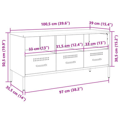 vidaXL Mueble para TV acero amarillo mostaza 100,5x39x50,5 cm