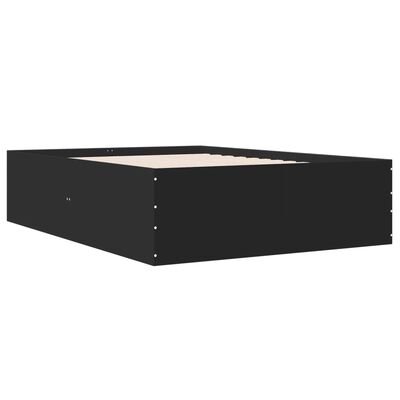 vidaXL Estructura de cama madera de ingeniería negra 135x190 cm