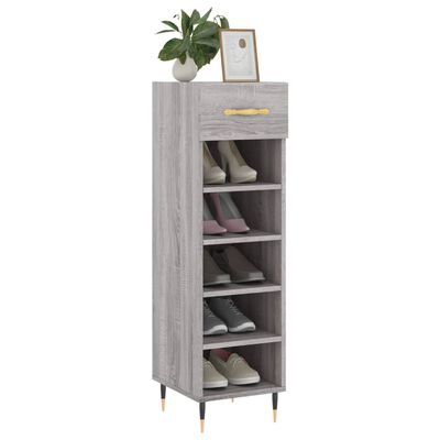 vidaXL Zapatero madera de ingeniería gris Sonoma 30x35x105 cm