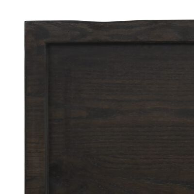 vidaXL Tablero mesa madera roble tratada marrón oscuro 100x40x(2-4) cm