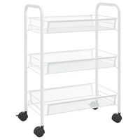 vidaXL Carrito de cocina 3 niveles hierro blanco 46x26x64 cm