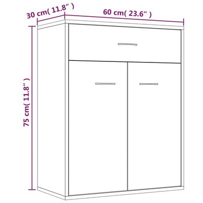 vidaXL Aparador madera contrachapada color roble ahumado 60x30x75 cm