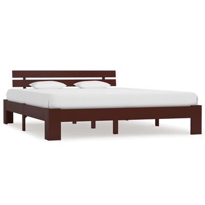 vidaXL Estructura cama sin colchón madera pino marrón oscuro 140x200cm