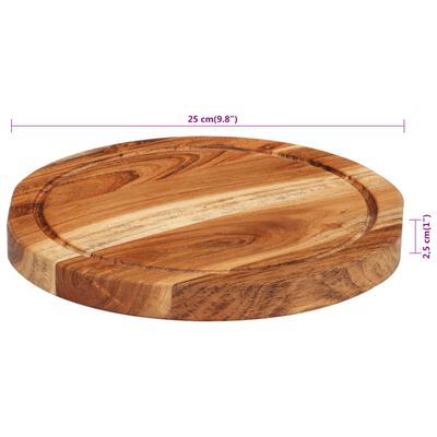 vidaXL Tabla de cortar madera maciza de acacia Ø25x2,5 cm