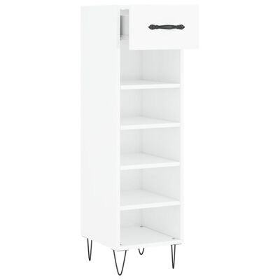 vidaXL Mueble zapatero madera contrachapada blanco brillo 30x35x105 cm