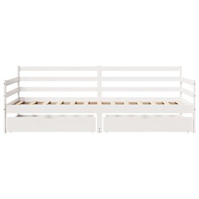 vidaXL Sofá cama con cajones madera maciza de pino 90x200 cm