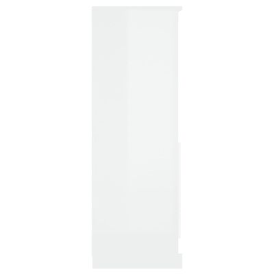 vidaXL Aparador de madera contrachapada blanco brillo 60x35,5x103,5 cm