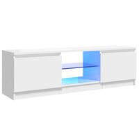 vidaXL Mueble de TV con luces LED blanco brillante 120x30x35,5 cm