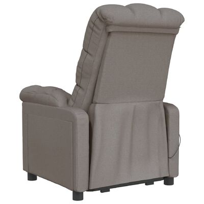 vidaXL Sillón de masaje reclinable de tela gris taupé