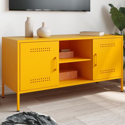 vidaXL Mueble de TV de acero amarillo mostaza 100,5x39x50,5 cm