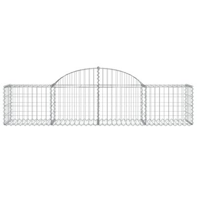 vidaXL Cestas de gaviones 9 uds forma de arco hierro 200x50x40/60 cm