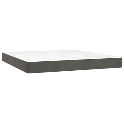 vidaXL Cama box spring con colchón terciopelo gris oscuro 200x200 cm