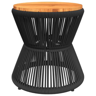 vidaXL Mesa de centro base de alambre madera acacia negro Ø 45x44 cm