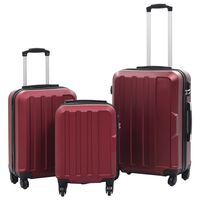 vidaXL Juego de maletas rígidas ruedas trolley 3 pzas rojo tinto ABS