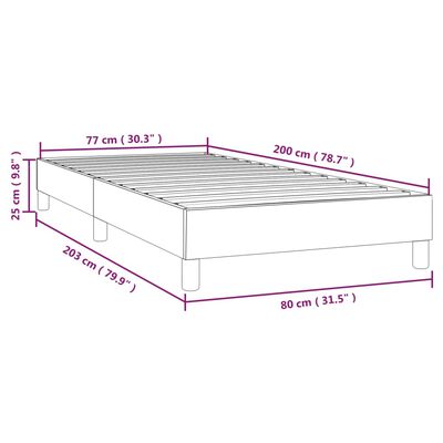 vidaXL Estructura de cama de tela gris oscuro 80x200 cm