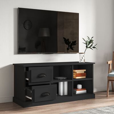 vidaXL Mueble de TV madera contrachapada negro 102x35,5x47,5 cm