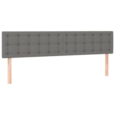 vidaXL Cama box spring con colchón tela gris oscuro 200x200 cm