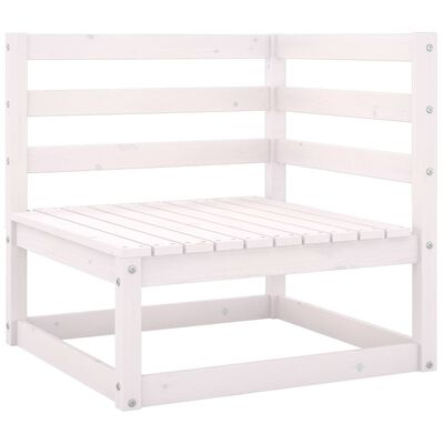 vidaXL Set de salón de jardín de 7 piezas blanco madera maciza de pino