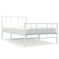 vidaXL Estructura cama sin colchón con estribo metal blanco 75x190 cm