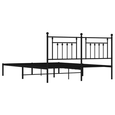 vidaXL Estructura cama sin colchón con cabecero metal negro 183x213 cm