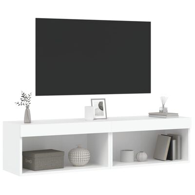 vidaXL Muebles para TV con luces LED 2 uds blanco 60x30x30 cm