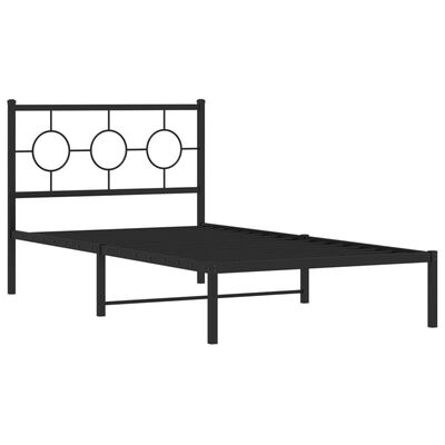 vidaXL Estructura cama sin colchón con cabecero metal negro 100x200 cm