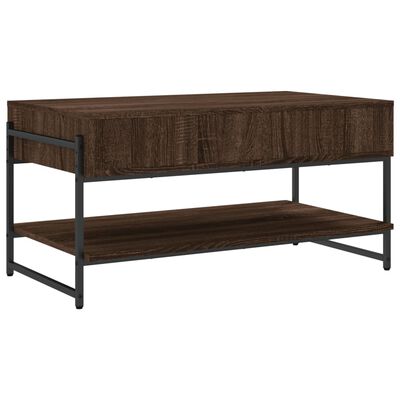 vidaXL Mesa de centro madera contrachapada roble marrón 90x50x45 cm