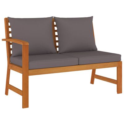 vidaXL Juego comedor jardín con cojines 9 piezas madera maciza acacia