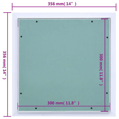 vidaXL Panel de acceso marco de aluminio y placa de yeso 300x300 mm